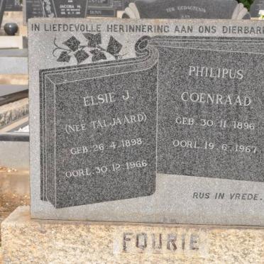 FOURIE Philipus Coenraad 1896-1967 &amp; Elsie J. TALJAARD 1898-1966