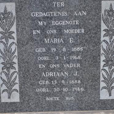 GUNTER Adriaan J. 1888-1966 &amp; Maria E. 1885-1965