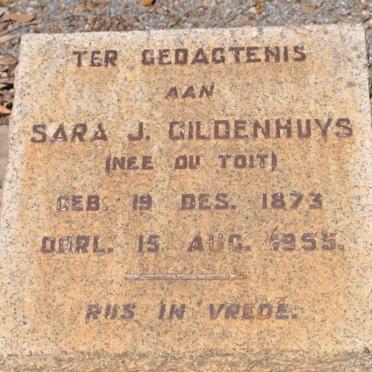 GILDENHUYS Sara J. nee DU TOIT 1873-1955