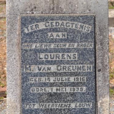 GREUNEN Lourens M., van 1916-1939
