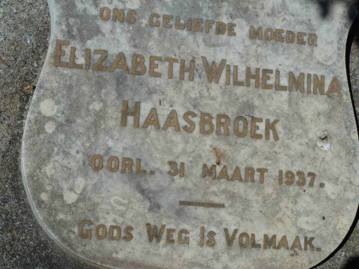 HAASBROEK Elizabeth Wilhelmina -1937