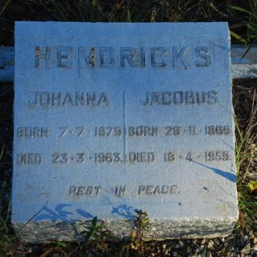 HENDRICKS Jacobus 1869-1959 &amp; Johanna 1879-1963