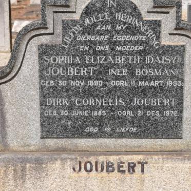 JOUBERT Dirk Cornelis 1885-1972 &amp; Sophia Elizabeth BOSMAN 1890-1953