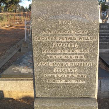 JOUBERT Jacobus Petrus Willem 1844-1935 &amp; Elsie Maria Dedrika 1847-1923
