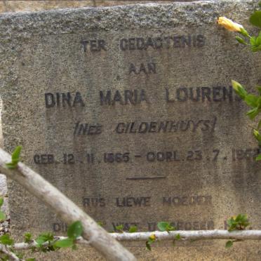 LOURENS Dina Maria nee GILDENHUYS 1865-1952