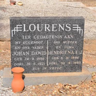 LOURENS John Dawid 1889-1971 &amp; Hendriena E.J. 1898-1988