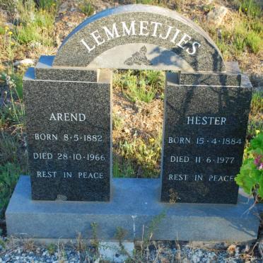 LEMMETJIES Arend 1882-1966 &amp; Hester 1884-1977