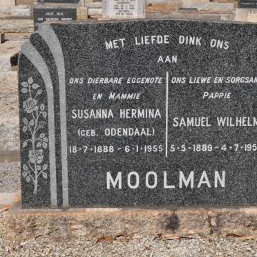 MOOLMAN Samuel Wilhelm 1889-1956 &amp; Susanna Hermina ODENDAAL 1888-1955