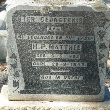 MATTHEE H.P. 1885-1942