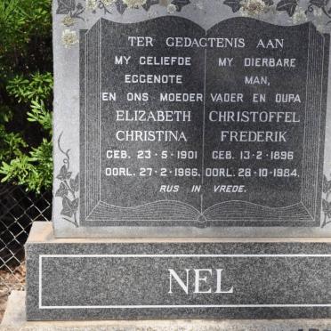 NEL Christoffel Frederik 1896-1984 &amp; Elizabeth Christina 1901-1966