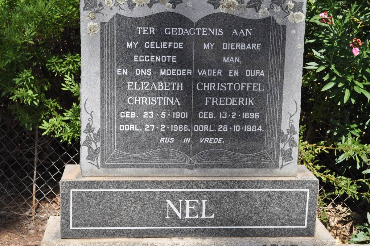 NEL Christoffel Frederik 1896-1984 &amp; Elizabeth Christina 1901-1966