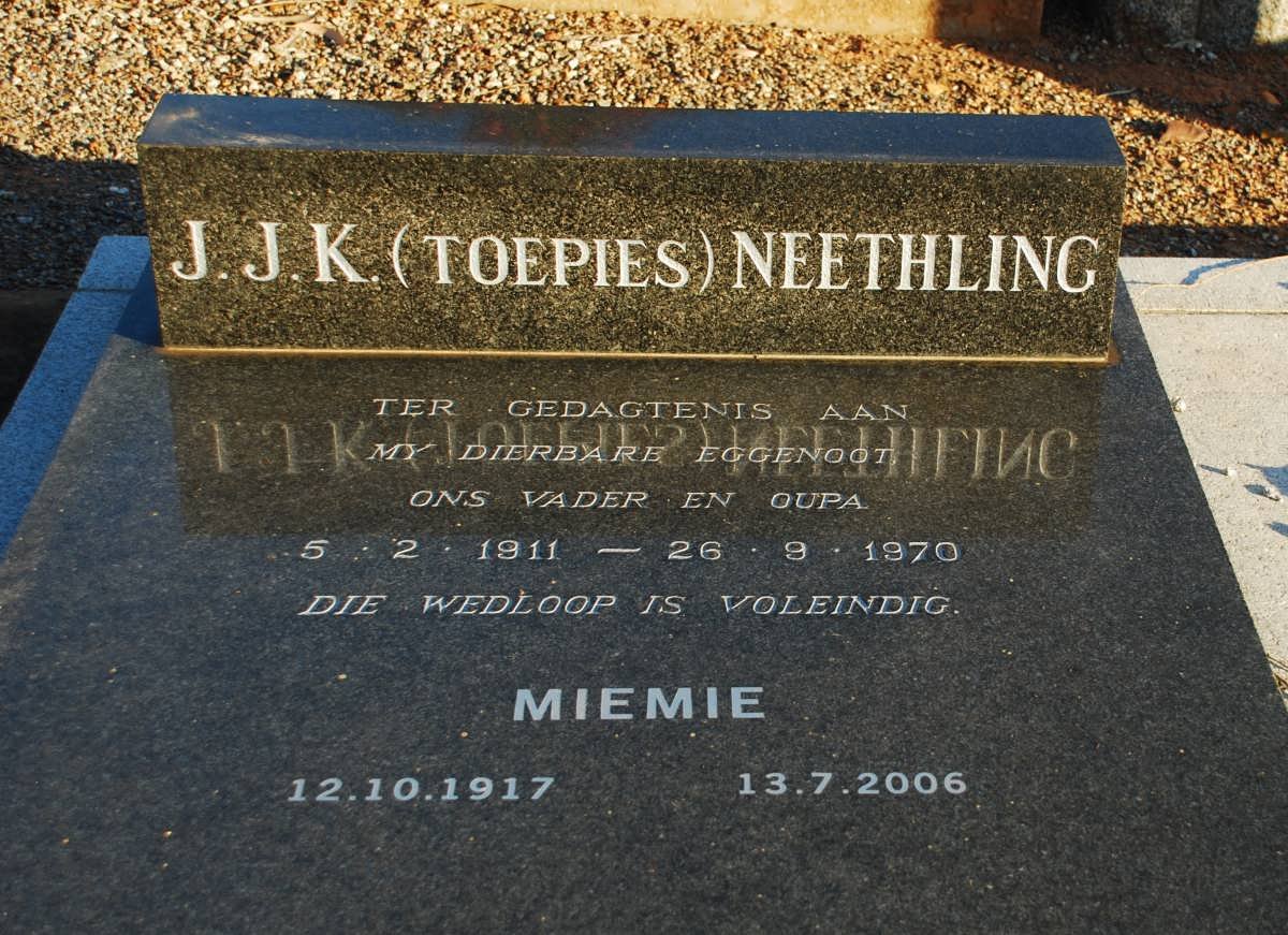 NEETHLING J.J.K. 1911-1970 &amp; Miemie 1917-2006