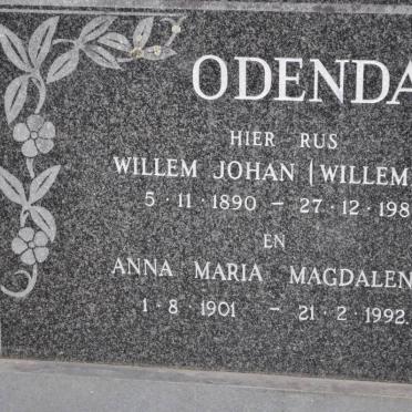 ODENDAAL Willem Johan 1890-1980 &amp; Anna Maria Magdalena 1901-1992