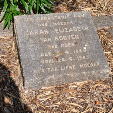 ROOYEN Sarah Elizabeth, van nee KOEN 1885-1963