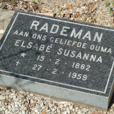 RADEMAN Elsabé Susanna 1882-1959
