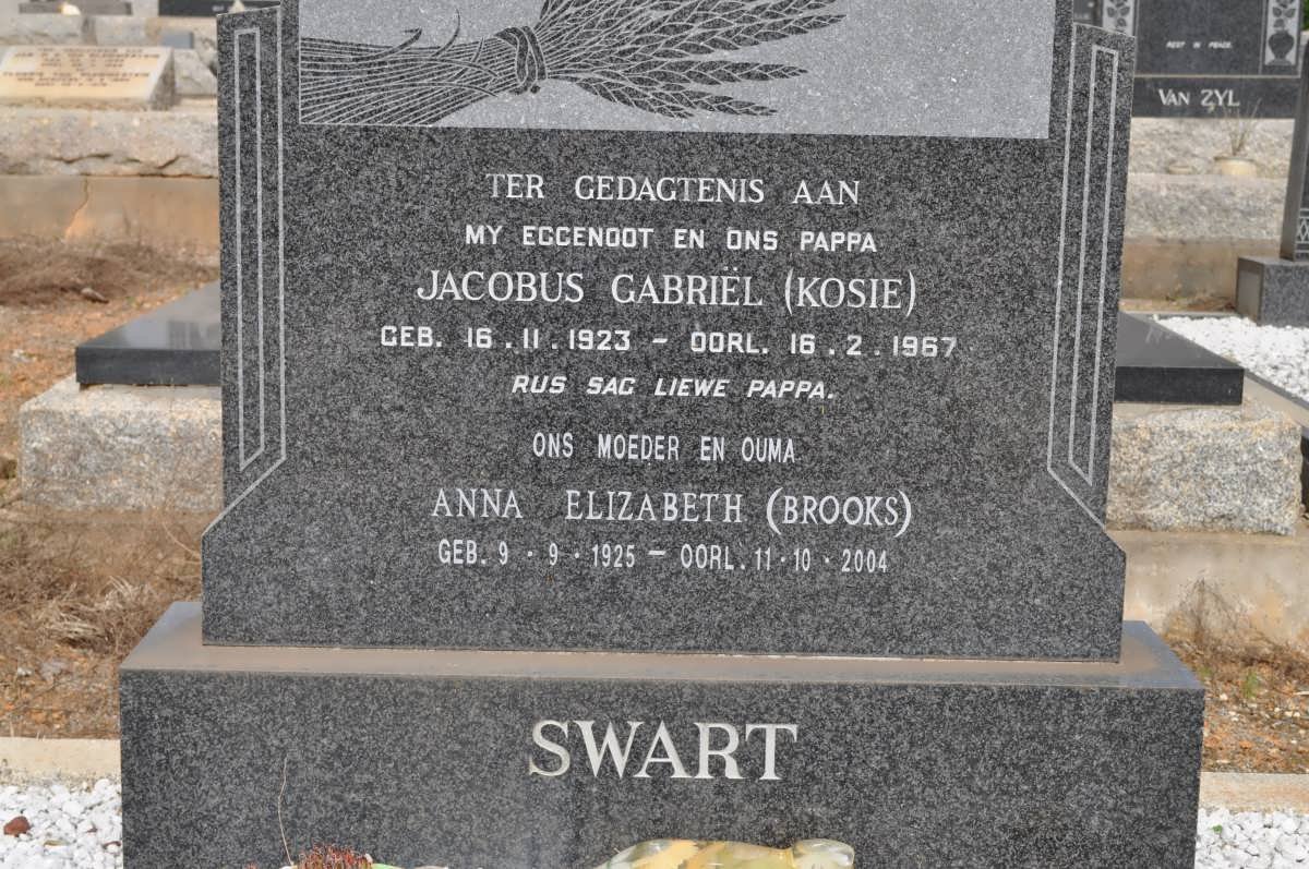 SWART Jacobus Gabriël 1923-1967 &amp; Anna Elizabeth BROOKS 1925-2004