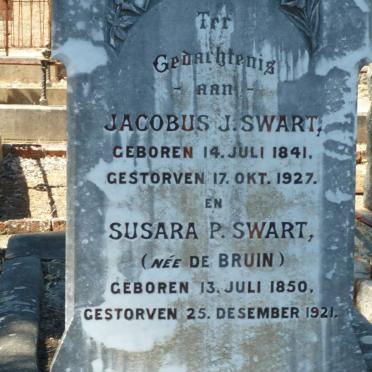 SWART Jacobus J. 1841-1927 &amp; Susara P. DE BRUIN 1850-1921