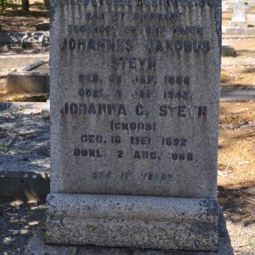 STEYN Johannes Jacobus 1886-1942 &amp; Johanna C. CROUS 1892-1968