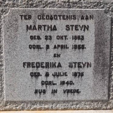 STEYN Martha 1863-1955 :: STEYN Frederika 1875-1940