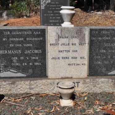 SWART Hermanus Jacobus 1905-1962 &amp; Susanna ROSSOUW 1910-1977
