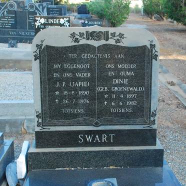 SWART J.P. 1890-1976 &amp; Dinie GROENEWALD 1897-1982