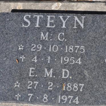 STEYN M.C. 1875-1954 &amp; STEYN E.M.D. 1887-1974