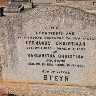 STEYN Hermanus Christiaan 1897-1955 &amp; Margaretha Christina STEYN 1903-1966