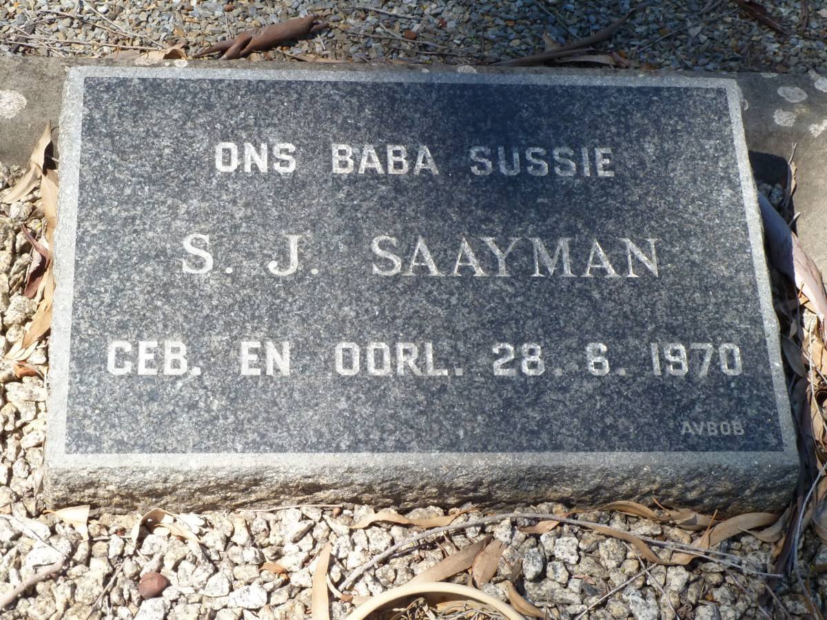 SAAYMAN S.J. 1970-1970