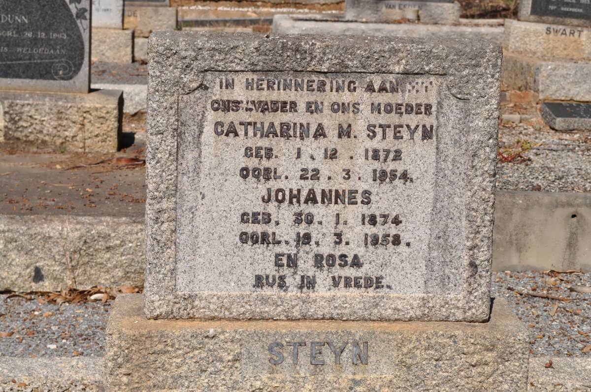 STEYN Johannes 1874-1958 &amp; Catharina M. 1872-1954