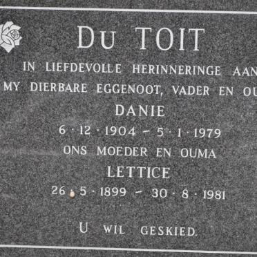 TOIT Danie, du 1904-1979 &amp; Lettice 1899-1981
