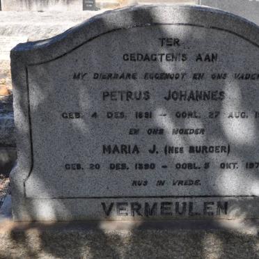 VERMEULEN Petrus Johannes 1891-1961 &amp; Maria J. BURGER  1890-1970