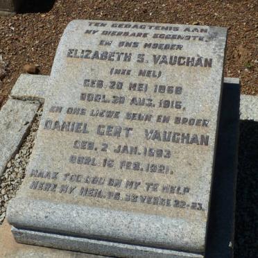 VAUGHAN Elizabeth S. nee NEL 1868-1916 :: VAUGHAN Daniel Gert 1893-1921