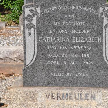 VERMEULEN Catharina Elizabeth nee VAN NIEKERK 1891-1965