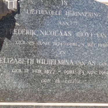 AS Frederik Nicolaas, van 1874-1956 &amp; Elizabeth Wilhelmina KUNZ 1877-1961