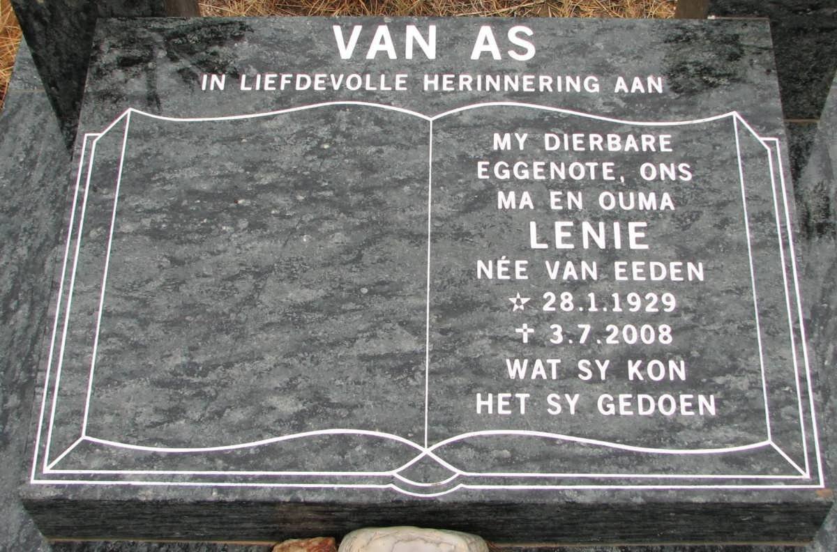 AS Lenie, van nee VAN EEDEN 1929-2008