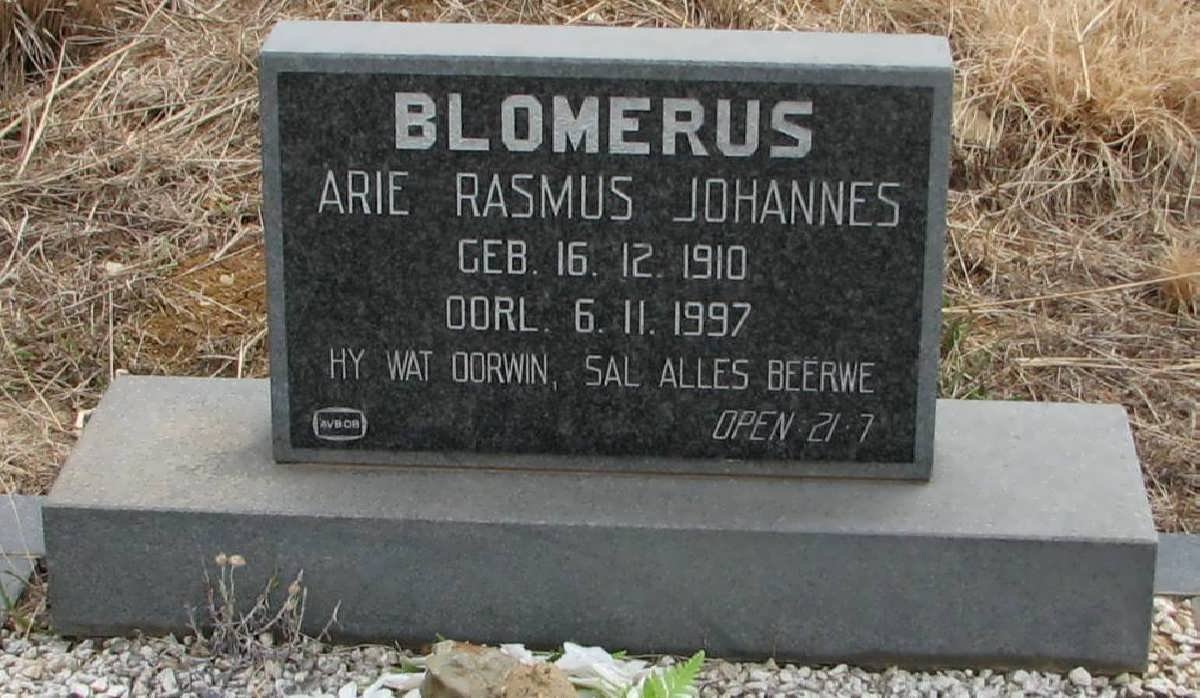 BLOMERUS Arie Rasmus Johannes 1910-1997