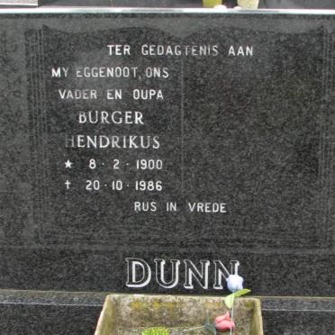 DUNN Burger Hendrikus 1900-1986