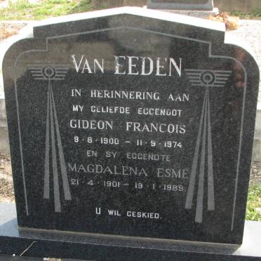 EEDEN Gideon Francois, van 1900-1974 &amp; Magdalena Esme 1901-1989