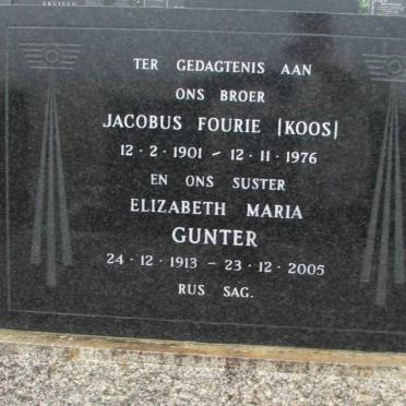 FOURIE Jacobus 1901-1976 :: GUNTER Elizabeth Maria 1913-2005