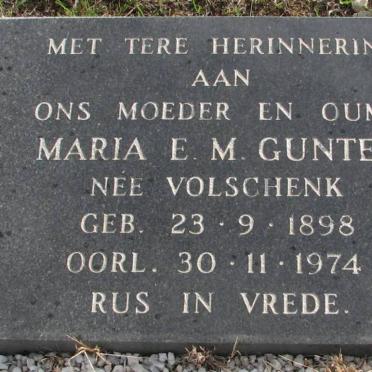 GUNTER Maria E.M. nee VOLSCHENK 1898-1974