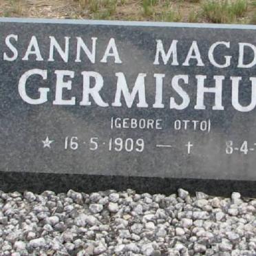 GERMISHUYS Susanna Magdalena nee OTTO 1909-1992