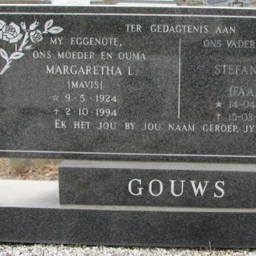 GOUWS Stefanus J. 1921-1998 &amp; Margaretha L. 1924-1994
