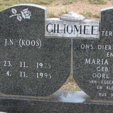 GILIOMEE J.N. 1925-1995 &amp; Maria Elizabeth 1917-1988