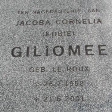 GILIOMEE Jacoba Cornelia nee LE ROUX  1958-2001