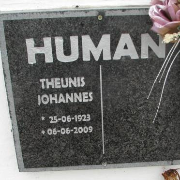 HUMAN Theunis Johannes 1923-2009