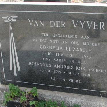 VYVER Johannes Andries Kok, van der 1915-1990 &amp; Cornelia Elizabeth 1918-1975