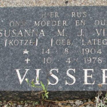 VISSER Susanna M.J. previously KOTZE nee LATEGAN 1904-1978