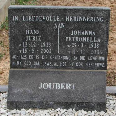 JOUBERT Hans Jurie 1913-2002 &amp; Johanna Petronella 1918-2006