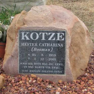 KOTZE Hester Catharina nee BOSMAN 1959-2005