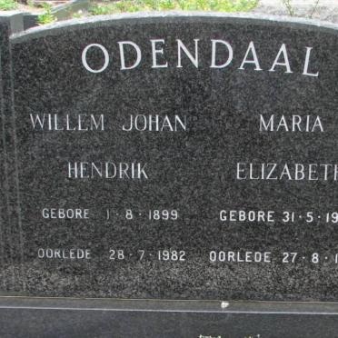 ODENDAAL Willem Johan Hendrik 1899-1982 &amp;  Maria Elizabeth 1909-1977